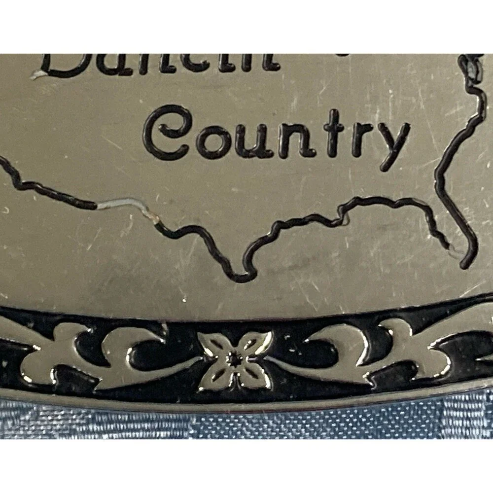 Dancin’ Country Vintage Belt Buckle • Silver Western, Texas Rodeo, Line Dancing